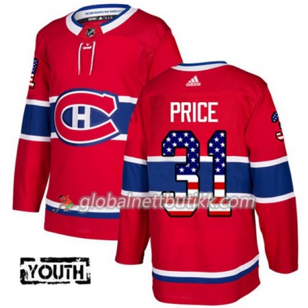 Montreal Canadiens Hockeydrakt Carey Price 31 2017-2018 USA Flag Fashion Svart Adidas Authentic - Barn